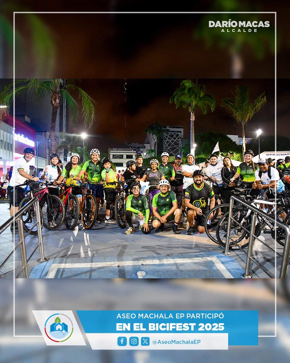 ¡A puro pedal en los 201 años de #LaGranCiudad! 🥳

Y lo celebramos pedaleando junto a ciclistas que aman #Machala. 🚴‍♂️

#MachalaLaGranCiudad
#DaríoMacasAlcalde
#MachalaCompromisoDeTodos