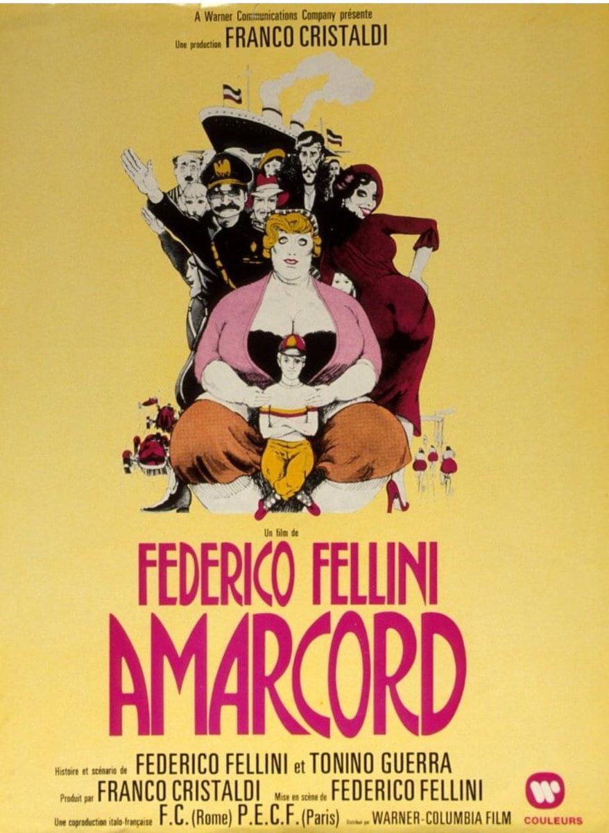 Película 4: Amarcord, de Federico Fellini, 1973.

Amarcord es una película en la que Fellini retrata su pueblo natal con humor, ternura y mucha ironía; aunque yo no sea mucho de comedia, admito que es una maravilla.
A través de los ojos de un adolescente, vemos cómo era la vida