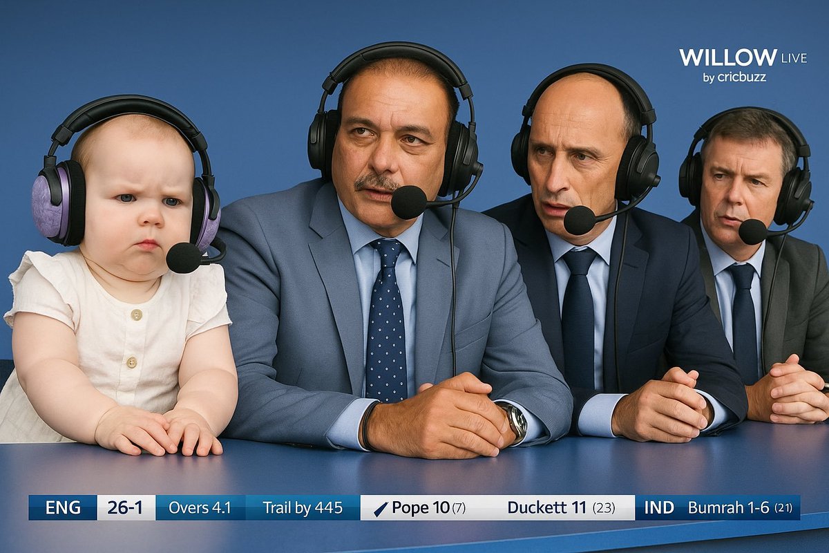 Can't wait to see the new commentator in the next test match! #INDvsEND #tendulkarandersontrophy