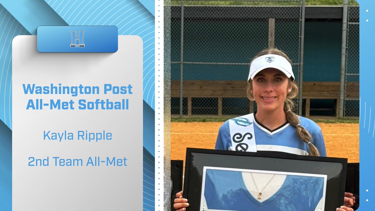 Congratulations Kayla for being selected to the Washington Post All-Met Softball Team.  Kayla is one of the hardest working softball players that have put on a uniform in the DMV, and she's being recognized for a great Spring season.