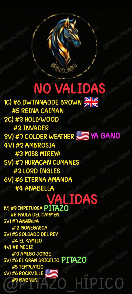 #28Jun🏇|| Aquí los ganadores para este Domingo 29/06/2025 
Solamente me queda desearles
#ÉxitosYSuerte