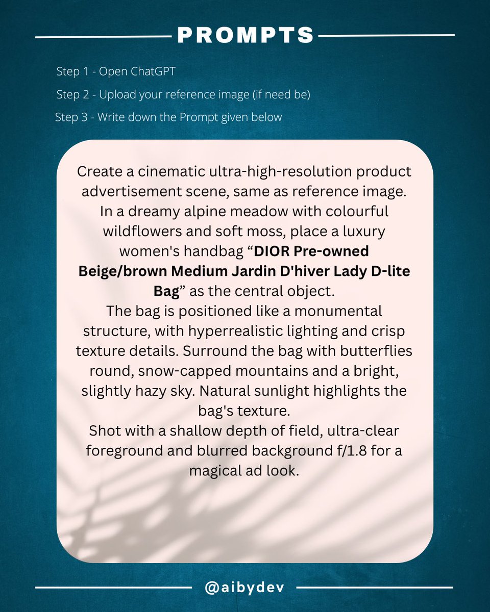 devprkass's tweet image. Luxurious beauty, kissed by butterflies.🦋 
……
Follow- @aibydev 
……
#dior #lv #dolcegabbana #bags #explorepage✨ #chatgpt