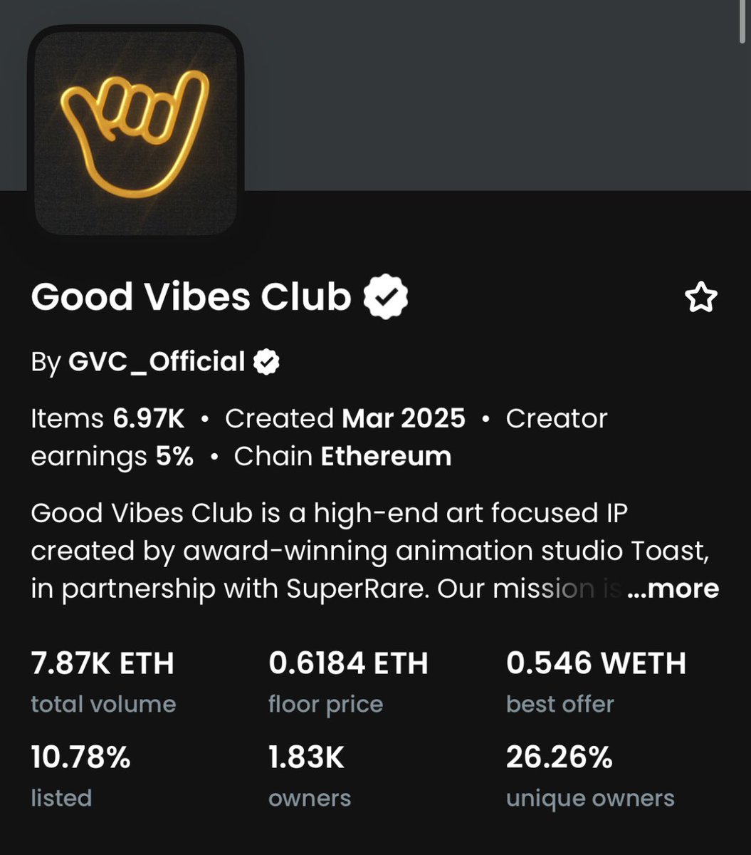 T.M.A (@tma_420) on Twitter photo I’ve never felt more comfortable holding a NFT as I do with <a href="/GoodVibesssClub/">Good Vibes Club 🤙</a>
The team , the community, the art. There’s just so many reasons to be part of the community.
As the day passes and I see the team deliver more and more. My confidence in their ability to deliver one I’ve never felt more comfortable holding a NFT as I do with <a href="/GoodVibesssClub/">Good Vibes Club 🤙</a>
The team , the community, the art. There’s just so many reasons to be part of the community.
As the day passes and I see the team deliver more and more. My confidence in their ability to deliver one
