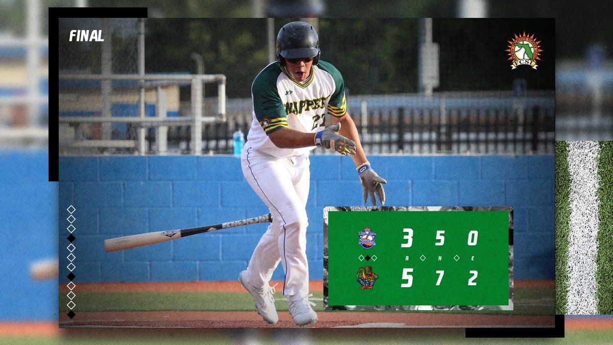 Florida League (@floridaleague) on Twitter photo FINAL from Orlando:
Walk it off, <a href="/Blakefields24/">Blake Fields</a>!
The @MDCSharks commit belts a MAMMOTH two-run walk-off home run to win it for the <a href="/FCSLSnappers/">Orlando Snappers</a> in the tenth!
W: <a href="/Djirizarry12/">Daniel Irizarry</a>- 1.0 IP, 0 R, 2 K
<a href="/HudsonWalburn/">Hudson Walburn</a> (<a href="/UWABaseball1/">University of West Alabama Baseball</a>)- 2/3, 2 R, 3 SB FINAL from Orlando:
Walk it off, <a href="/Blakefields24/">Blake Fields</a>!
The @MDCSharks commit belts a MAMMOTH two-run walk-off home run to win it for the <a href="/FCSLSnappers/">Orlando Snappers</a> in the tenth!
W: <a href="/Djirizarry12/">Daniel Irizarry</a>- 1.0 IP, 0 R, 2 K
<a href="/HudsonWalburn/">Hudson Walburn</a> (<a href="/UWABaseball1/">University of West Alabama Baseball</a>)- 2/3, 2 R, 3 SB