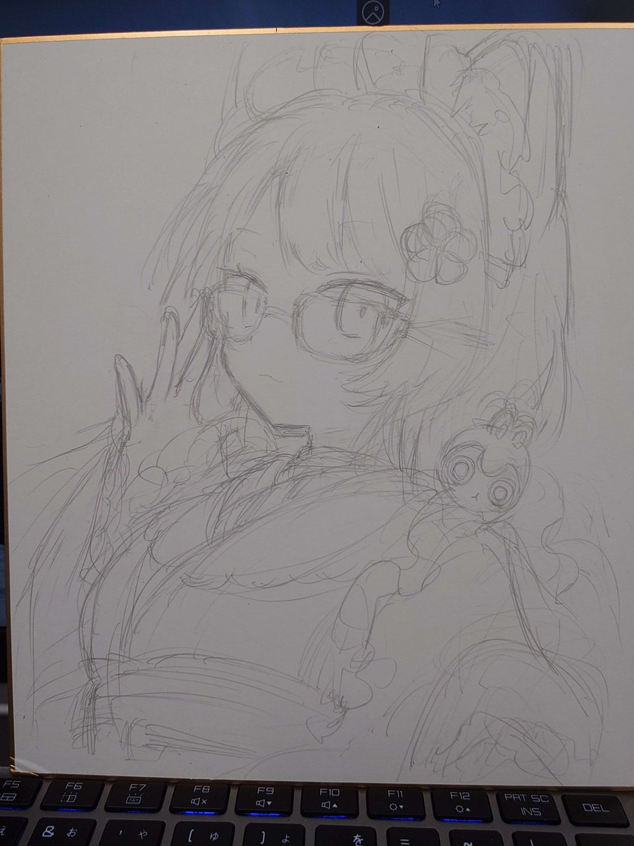 にじそ(自宅)にむけて色紙描いてた
(今はもっと進んでる) 