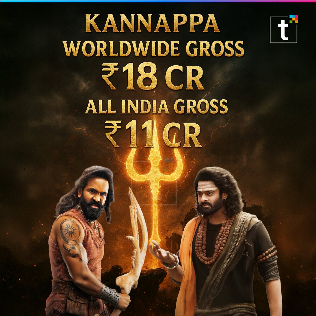 #Kannappa Movie  Day 1 Box Office 🔥
 
Worldwide Gross - ₹18 Crore

All India Gross - ₹11 Crore

#Prabhas #KannappaMovie #Rudra #RebelStar #VishnuManchu #HarHarMahadev