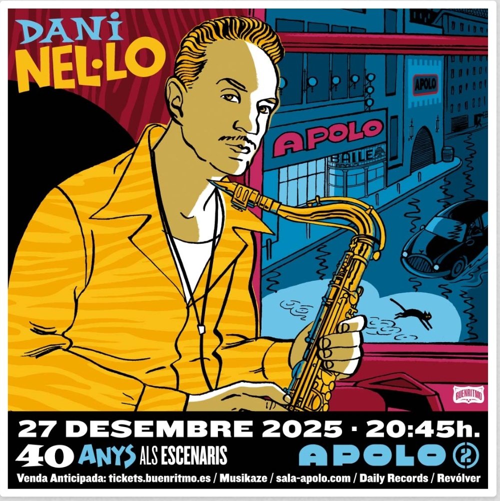 🎧 DANI NEL·LO CELEBRARÀ 40 ANYS ALS ESCENARIS AMB UN CONCERT ESPECIAL A BARCELONA
La cita serà el 27 de desembre a la sala Apolo 2. Les entrades ja estan a la venda a Musikaze amb una oferta inicial a preu reduït.
Vist a <a href="/buenritmo/">buenritmo</a> Bcn