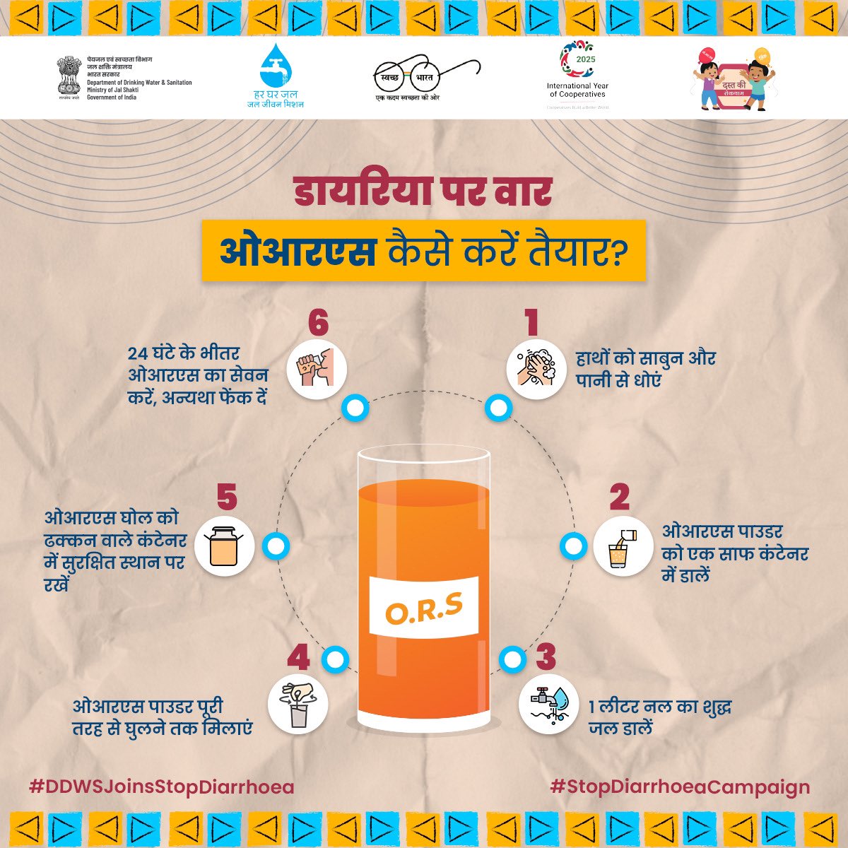Jal Jeevan Mission I #HarGharJal #JalJeevanMission (@jaljeevan_) on Twitter photo गंदा पानी डायरिया की बड़ी वजह है। नल के शुद्ध जल से इस खतरे से बचा जा सकता है।
फिर भी अगर दस्त हो, तो ओआरएस ज़रूर लें।
आइये डायरिया की रोकथाम करें, मिलकर काम करें।
#DDWSJoinsStopDiarrhoea #StopDiarrhoeaCampaign #StopDiarrhoea
<a href="/MoHFW_INDIA/">Ministry of Health</a> <a href="/PIB_India/">PIB India</a> <a href="/MIB_India/">Ministry of Information and Broadcasting</a> <a href="/mopr_goi/">Ministry of Panchayati Raj, Government of India</a> गंदा पानी डायरिया की बड़ी वजह है। नल के शुद्ध जल से इस खतरे से बचा जा सकता है।
फिर भी अगर दस्त हो, तो ओआरएस ज़रूर लें।
आइये डायरिया की रोकथाम करें, मिलकर काम करें।
#DDWSJoinsStopDiarrhoea #StopDiarrhoeaCampaign #StopDiarrhoea
<a href="/MoHFW_INDIA/">Ministry of Health</a> <a href="/PIB_India/">PIB India</a> <a href="/MIB_India/">Ministry of Information and Broadcasting</a> <a href="/mopr_goi/">Ministry of Panchayati Raj, Government of India</a>