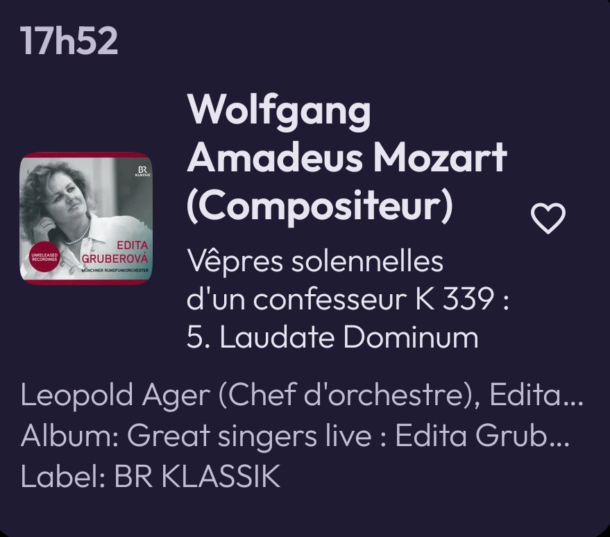 <a href="/AureliMoreau/">Aurélie Moreau</a> <a href="/francemusique/">France Musique</a> Peut-être l'œuvre religieuse de Mozart qui me subjugue le plus .. malgré sa brièveté.

Merci !