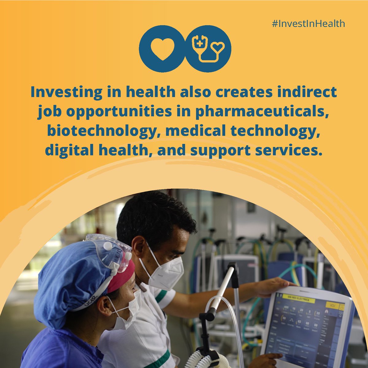 Healthier populations mean healthier economic growth.

Discover how investing in health systems can create millions of jobs worldwide and improve lives. #InvestInHealth wrld.bg/oCRh50WhFYl