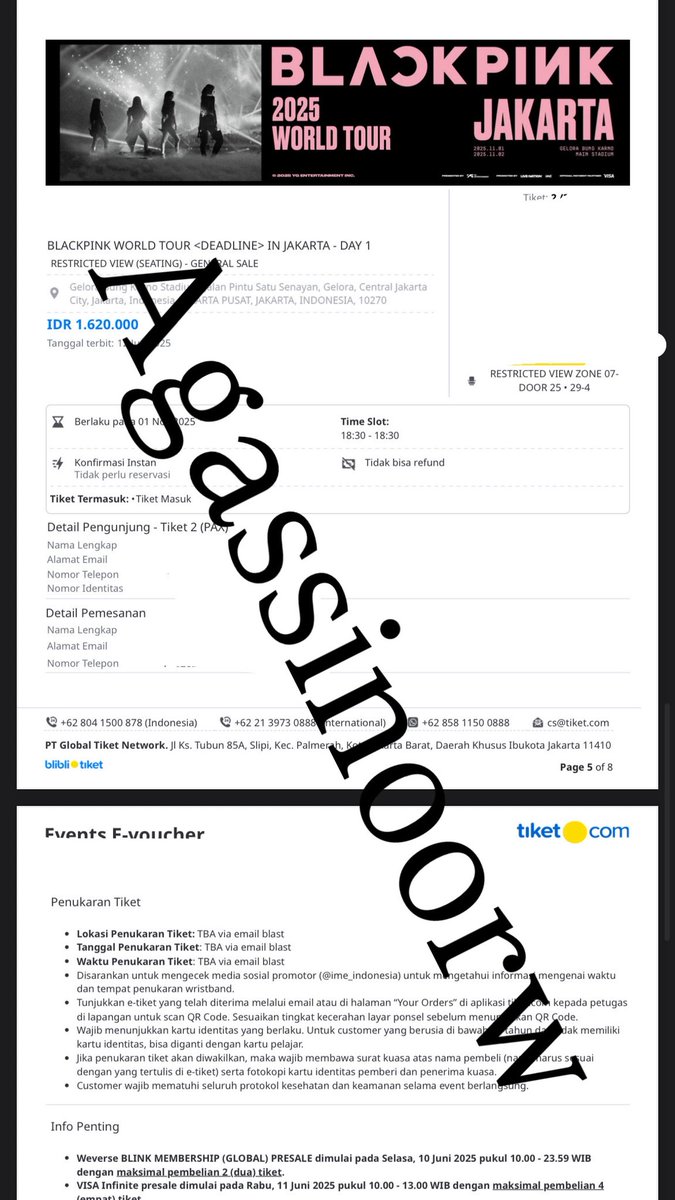 AGasroot's tweet photo. Yukkkk dijual aja tiket blackpink restricted view day 1 ada 2 tiket

Harga? Murah bgt bgt ga sesuai harga web, zone 07 door 25 seat 29-3 29-4 bersebelahan

Cod jabodetabek, SERIOUS BUYER ONLY

wtb wts https://t.co/52lKADIiGd