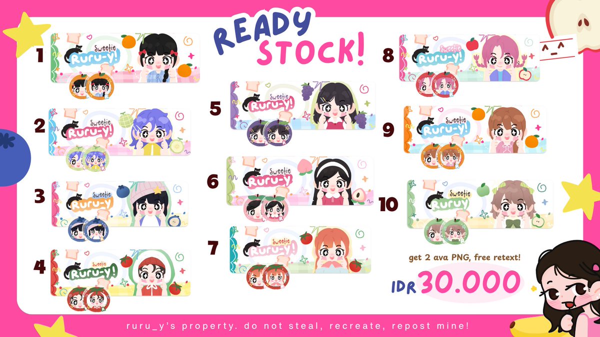 Help retweet! Thanks ♡

🍎 Ruru_y bawa 10 layout chibi { ready stock }. Bisa langsung ditake sekarang, harga tertera di gambar ya!  ♡

#zonauang #zonaba
