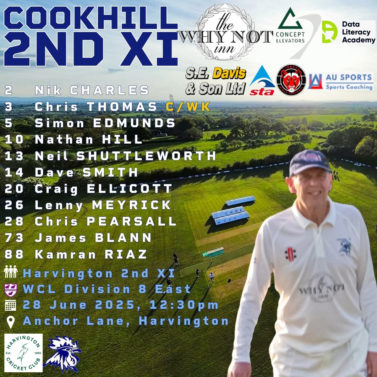 🏏🐓GAME DAY!🐓🏏

1️⃣s: 🏠 v <a href="/oeccworcester/">Old Elizabethans CC</a> 3rd XI
2️⃣s: 🚗 at <a href="/HarvingtonCC/">Harvington CC</a> 2nd XI

No LIVE stream today, but both matches will be scored live, and you can follow updates here: cookhill.play-cricket.com/Matches?tab=Re…

Go well chaps 🫡

Thanks to our sponsors The Why Not Inn 🫶