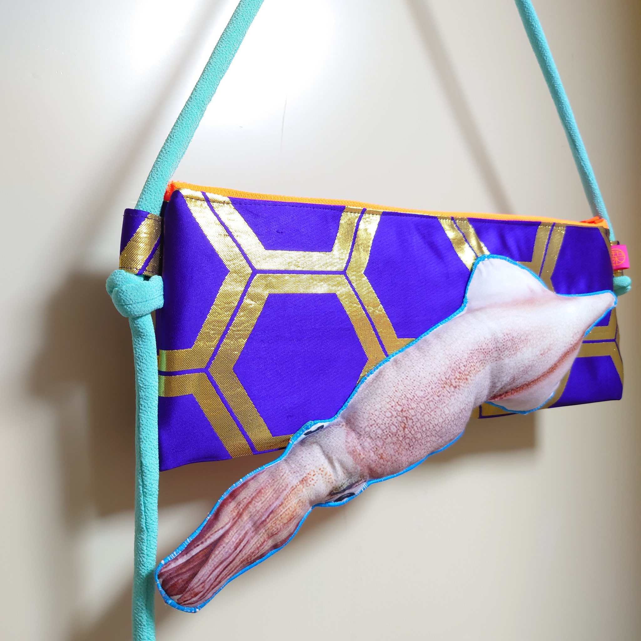 ❤ゆめ❤ハンドメイド 帯 リメイク 帯リメイクバック、ハンドメイドバック、束ね熨斗と牡丹サブ