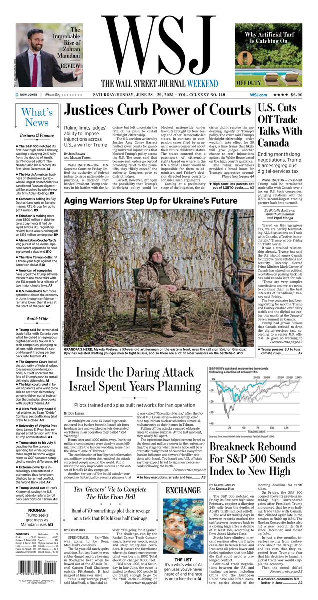π΅ππππ πΏππππ πππππ’ π° (@ukpapers) on Twitter photo πΊπΈ Justices Curb Power Of Courts
β«Decision imposes new restrictions on the power of individual judges to issue orders with nationwide effect
β«<a href="/JessBravin/">@jessbravin.bsky.social</a> <a href="/MariahTimms/">Mariah Timms</a>
#frontpagestoday #USA <a href="/WSJ/">The Wall Street Journal</a> πΊπΈ Justices Curb Power Of Courts
β«Decision imposes new restrictions on the power of individual judges to issue orders with nationwide effect
β«<a href="/JessBravin/">@jessbravin.bsky.social</a> <a href="/MariahTimms/">Mariah Timms</a>
#frontpagestoday #USA <a href="/WSJ/">The Wall Street Journal</a>