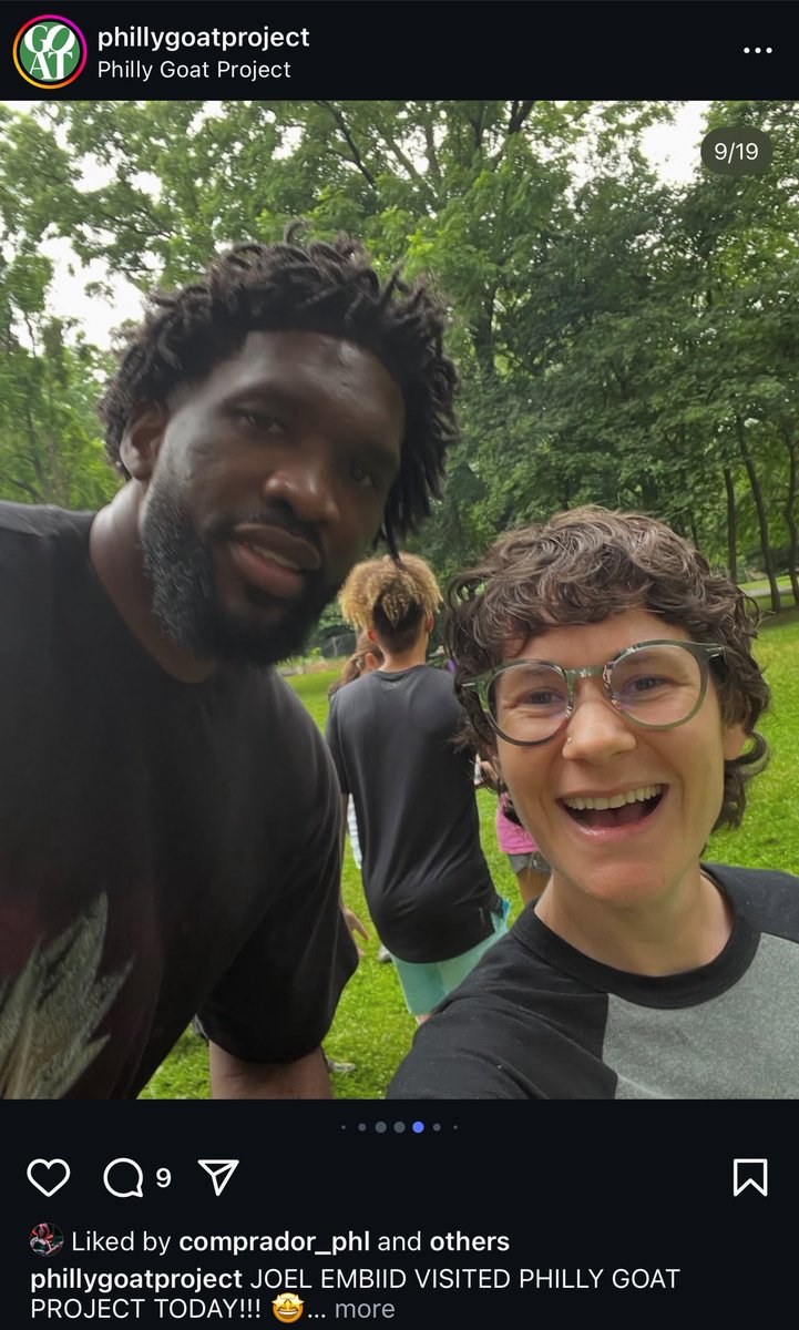 Zach Ciavolella (Cha-vo-lel-la) (@ciavonba) on Twitter photo Back to back Embiid sightings as Joel visited the <a href="/PhillyGoatProj1/">PhillyGoatProject</a> as his In Memory of Arthur Foundation supported a visit for students from the NoMo Foundation on Friday. Back to back Embiid sightings as Joel visited the <a href="/PhillyGoatProj1/">PhillyGoatProject</a> as his In Memory of Arthur Foundation supported a visit for students from the NoMo Foundation on Friday.