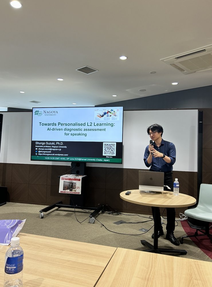 Now it's your turn, Dr. Shungo Suzuki <a href="/shungosuzuki/">Shungo Suzuki</a> !
"Towards personalized second language learning: AI-driven diagnostic assessment for speaking"