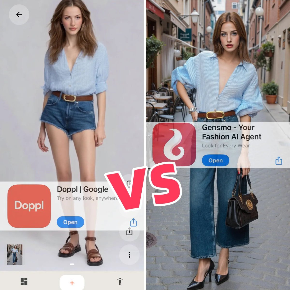 Google just dropped Doppl and, uh… my wallet’s safe—because I don’t feel like buying anything after that test drive 😂

Meanwhile TikTok keeps screaming about the first fashion-AI agent       <a href="/Gensmo_official/">Gensmo</a> Let’s run the head-to-head