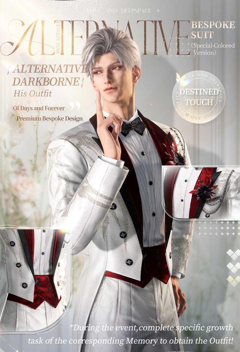 Of Days and Forever｜Sylus: Bespoke Suit Showcase

From fingertips to hemlines, from longing to promises.
Full Formal Wear Set Free to Claim: Memory-Themed "My" Bespoke Wedding Dress &amp; Ring &amp; More Accessories!

>>>"My" Outfit: Free to Claim
💫Bespoke Wedding Dress
✨Bespoke