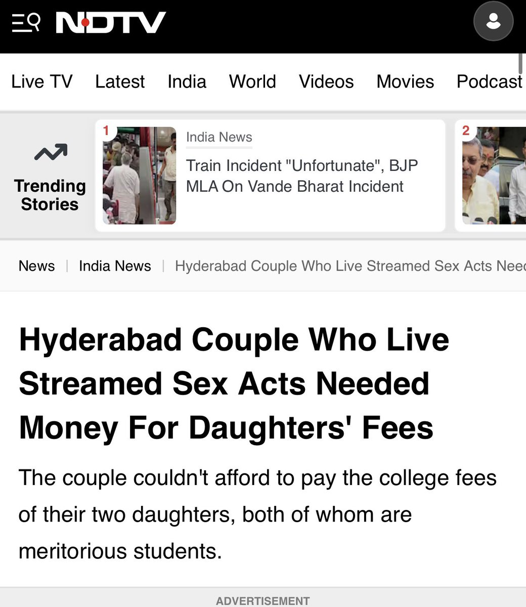 iamnarendranath's tweet image. हैदराबाद की यह घटना समाज- सरकार-सिस्टम तीनों स्तर पर सबको शर्म देने वाली है।

एक दंपत्ति सिर्फ इसलिए लाइव सेक्स करते थे ताकि अपनी दो बेटी को बेहतर शिक्षा दिला सके। यह ख्वाहिश कोरी नहीं थी। एक बेटी बी टेक में पहुंच चुकी थी। दूसरी बेटी ने प्लस टू में 470 में 468 अंक लाए। जाहिर है…