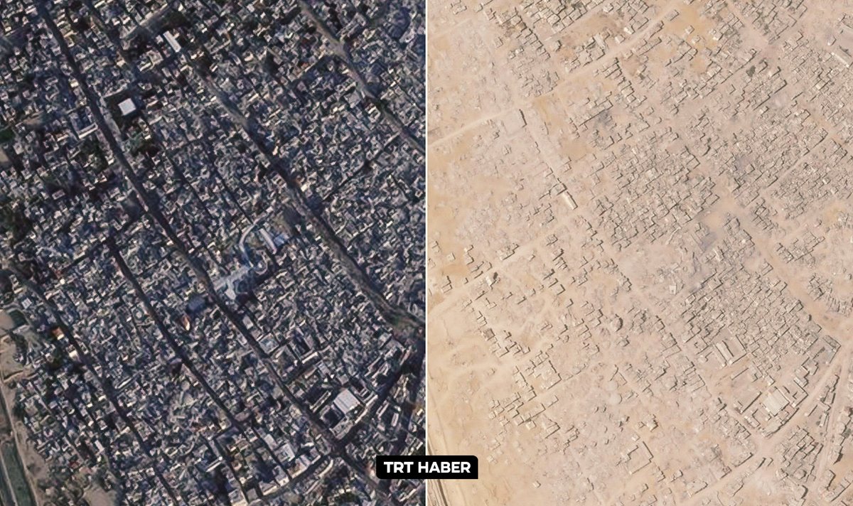 İşgalci İsrail, Refah'ı tamamen yıktı.