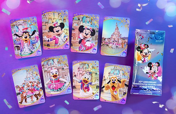 【未開封】　香港ディズニー　20周年　コレクタブルカード　10パックセット 未開封】 香港ディズニー限定 20周年 コレクタブルカード 10