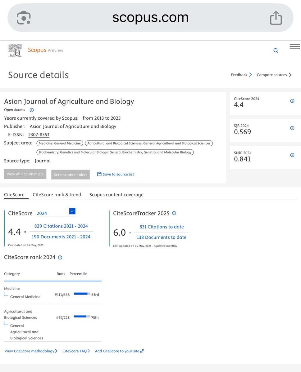 Asian Journal of Agriculture and Biology tweet media
