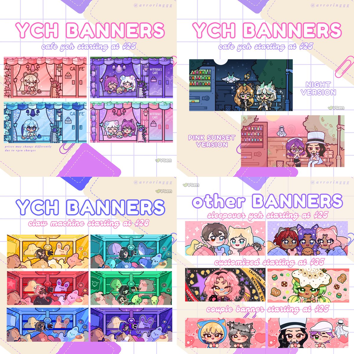 avroringgg's tweet image. Looking for chibi commissions? Then, this one’s for u! Here’s my commission sheet & samples that are now AVAILABLE ON VGEN !!
⭐️ get urs now!
⭐ check other services!
vgen.co/avroringgg
reposts are highly appreciated ✨