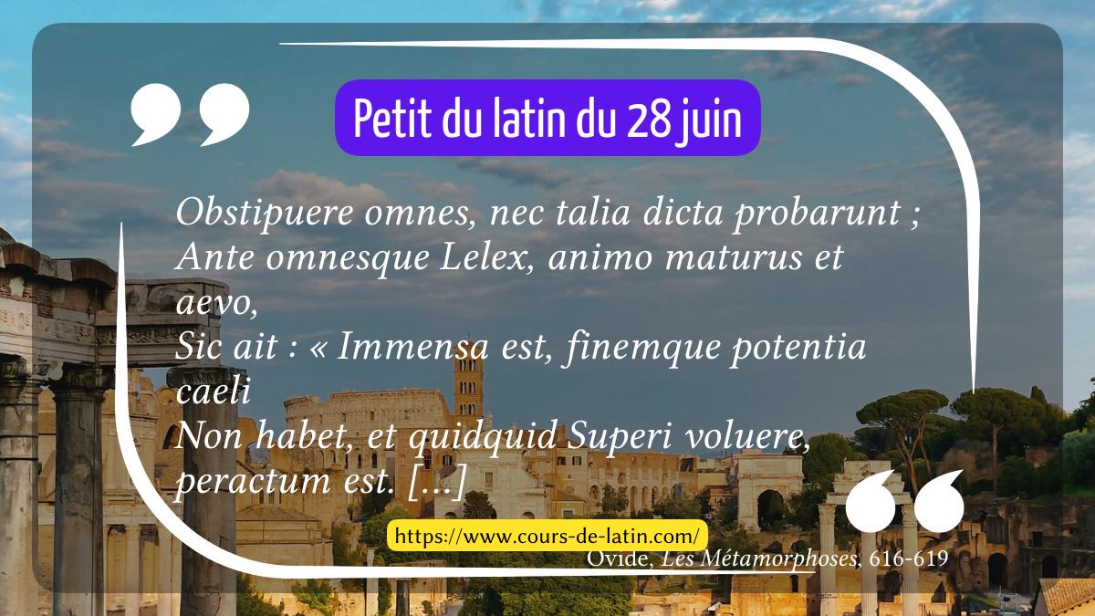CoursDeLatin's tweet photo. « Petit latin » du samedi 28 juin.

Retrouvez chaque jour un nouveau #petitlatin très précisément annoté pour vous entraîner à lire du latin sur https://t.co/gj47ZA5YtC

#prepalitteraire #khagne #hypokhagne #grecancien #latin #prepaal #agregation https://t.co/ToZ7T1tc4L