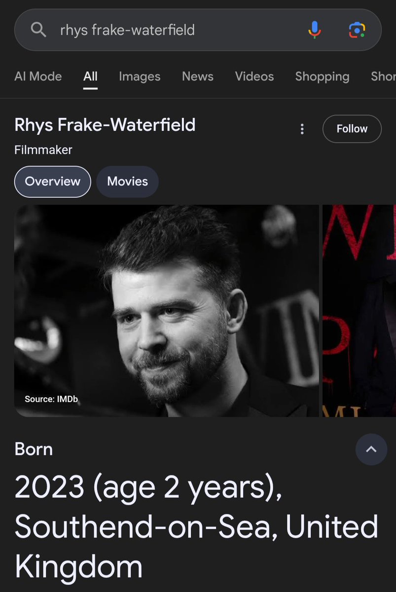 dailypooh_'s tweet photo. You heard it from Google themselves folks, director Rhys Frake-Waterfield turns 2 years old today, making him the first director to make a film before they were even born. https://t.co/jdtcts3XpP