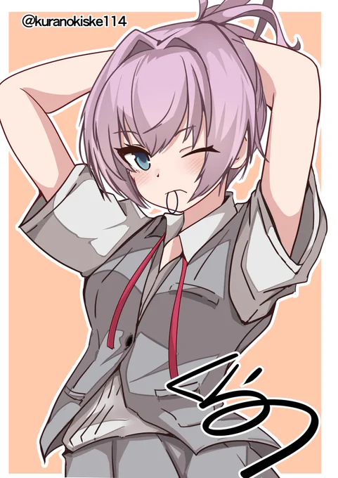 身だしなみ整える不知火ぬい #艦これ