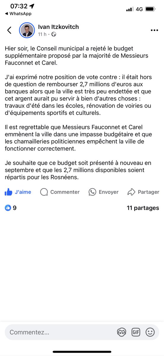 Je pense que le maire actuel de Rosny ⁦<a href="/jpfauconnet/">Jean-Paul FAUCONNET</a>⁩ n’a pas les mêmes priorités que celles des Rosnéens et plus grave c’est qu’il ne les entend pas . ⁦<a href="/RosnyOfficiel/">RosnyOfficiel</a>⁩ ⁦<a href="/PO_Carel/">Pierre-Olivier CAREL</a>⁩