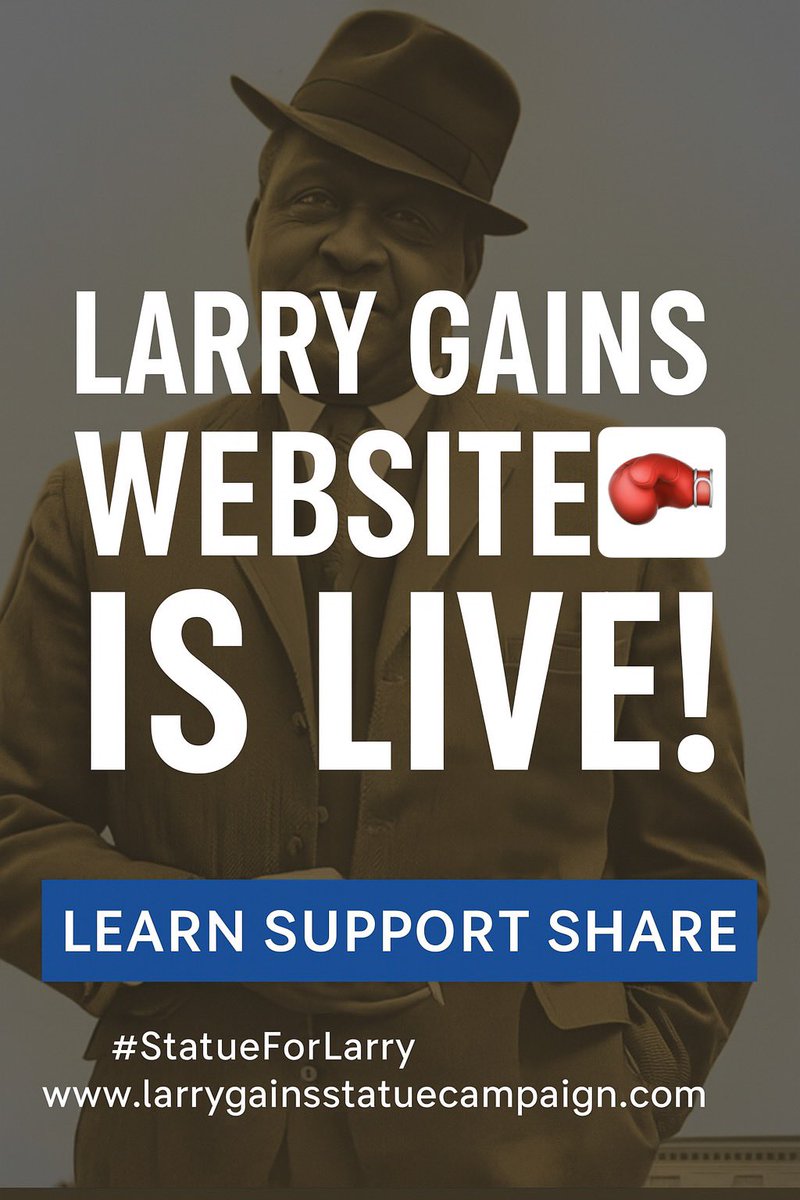 Statue4Larry's tweet image. Big news!
The Larry Gains Statue Campaign website is live!
Learn. Support. Share.
Click on the Link below ⬇️
larrygainsstatuecampaign.com
#Statue4larry #LarryGains #leicester