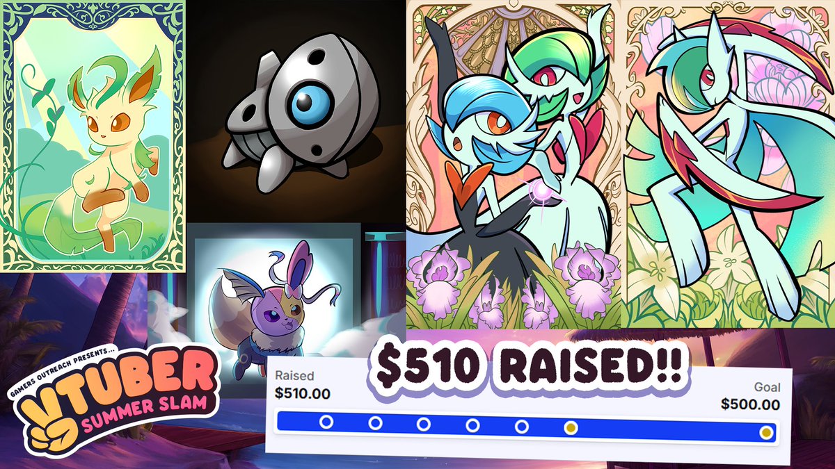 Thank you guys for crushing our donation goal!!
We raised $510 for <a href="/GamersOutreach/">Gamers Outreach</a>  !

Here's some of the pokemon we've drawn! We'll be working on finishing the rewards and incentives in the following weeks~
