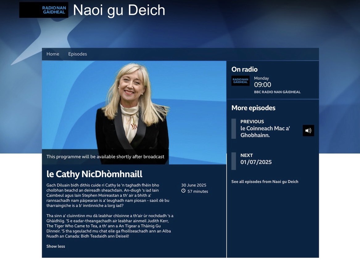 rddikstrabooks's tweet image. Great news! An Tìgear a Thàinig gu Dinneir will be featured on @bbcrng this Monday from 9am on Naoi gu Deich with Cathy MacDonald. Delighted the book’s getting such great attention. Tune in if you can! 📻🐯
#AnTìgearAThàinigGuDinneir #BBCnanGàidheal #NaoiGuDeich
