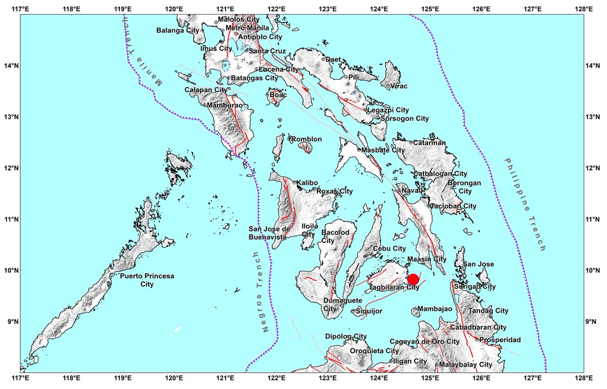 #EarthquakePH #EarthquakeBohol
Earthquake Information No.1
Date and Time: 28 June 2025 - 01:59 PM
Magnitude = 1.8
Depth = 026 km
Location = 09.81°N, 124.67°E - 013 km N 54° E of Anda (Bohol)

earthquake.phivolcs.dost.gov.ph/2025_Earthquak…