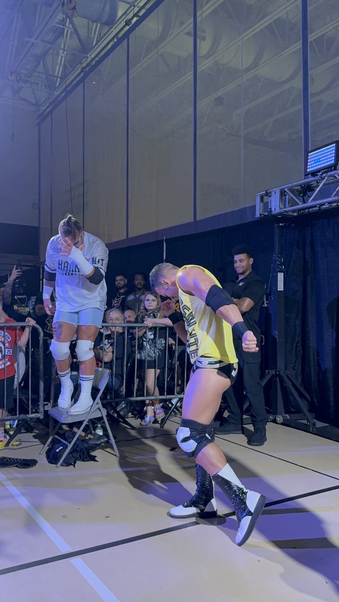 ClutchKidd (@clutchkiddap) on Twitter photo Love seeing <a href="/TankLedgerWWE/">Tank Ledger</a> hit the Ricky Saints pose at the same time as <a href="/starkmanjones/">Ricky Saints</a> . Classic!
#NXTFortPierce #NXTFtPierce #WWENXT Love seeing <a href="/TankLedgerWWE/">Tank Ledger</a> hit the Ricky Saints pose at the same time as <a href="/starkmanjones/">Ricky Saints</a> . Classic!
#NXTFortPierce #NXTFtPierce #WWENXT