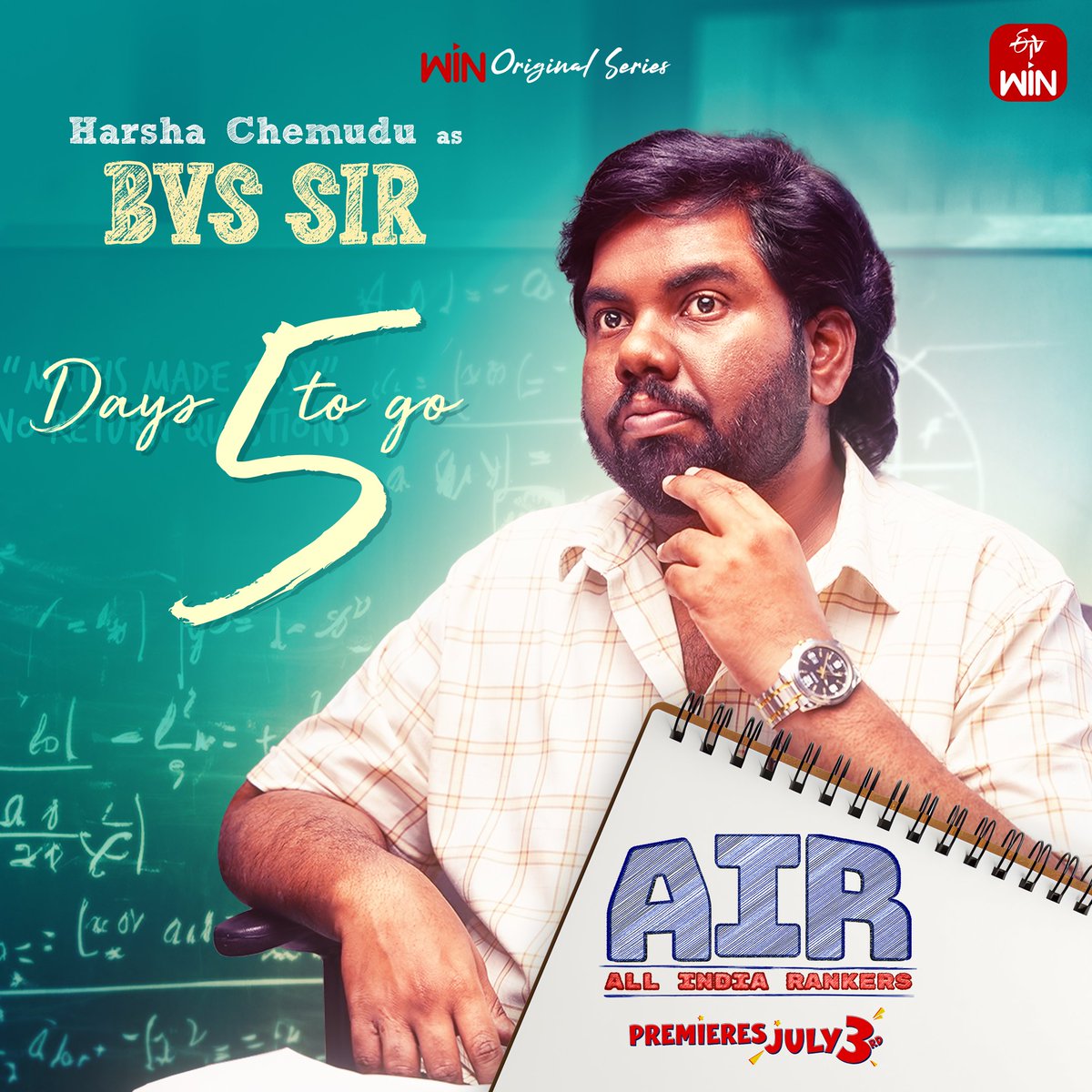 ETV Win (@etvwin) on Twitter photo 'Viva' Harsha turned into Sir 😎
<a href="/harshachemudu/">harsha chemudu</a>
Watch AIR on July 3rd only on the @ETVWin App.
#AIR – A WIN Original Series
✍️ Written & Directed by <a href="/josephchevveti/">Jos Eff</a>
🎬 Produced by @sandeepraaaj & #SuryaVasupally
@disisdeeepu <a href="/actorbhanu23/">Bhanuprakash</a> <a href="/chvenkatesh78/">venkatesh ch</a> <a href="/HarshRoshan7/">Harsh Roshan</a>
📺 'Viva' Harsha turned into Sir 😎
<a href="/harshachemudu/">harsha chemudu</a>
Watch AIR on July 3rd only on the @ETVWin App.
#AIR – A WIN Original Series
✍️ Written & Directed by <a href="/josephchevveti/">Jos Eff</a>
🎬 Produced by @sandeepraaaj & #SuryaVasupally
@disisdeeepu <a href="/actorbhanu23/">Bhanuprakash</a> <a href="/chvenkatesh78/">venkatesh ch</a> <a href="/HarshRoshan7/">Harsh Roshan</a>
📺