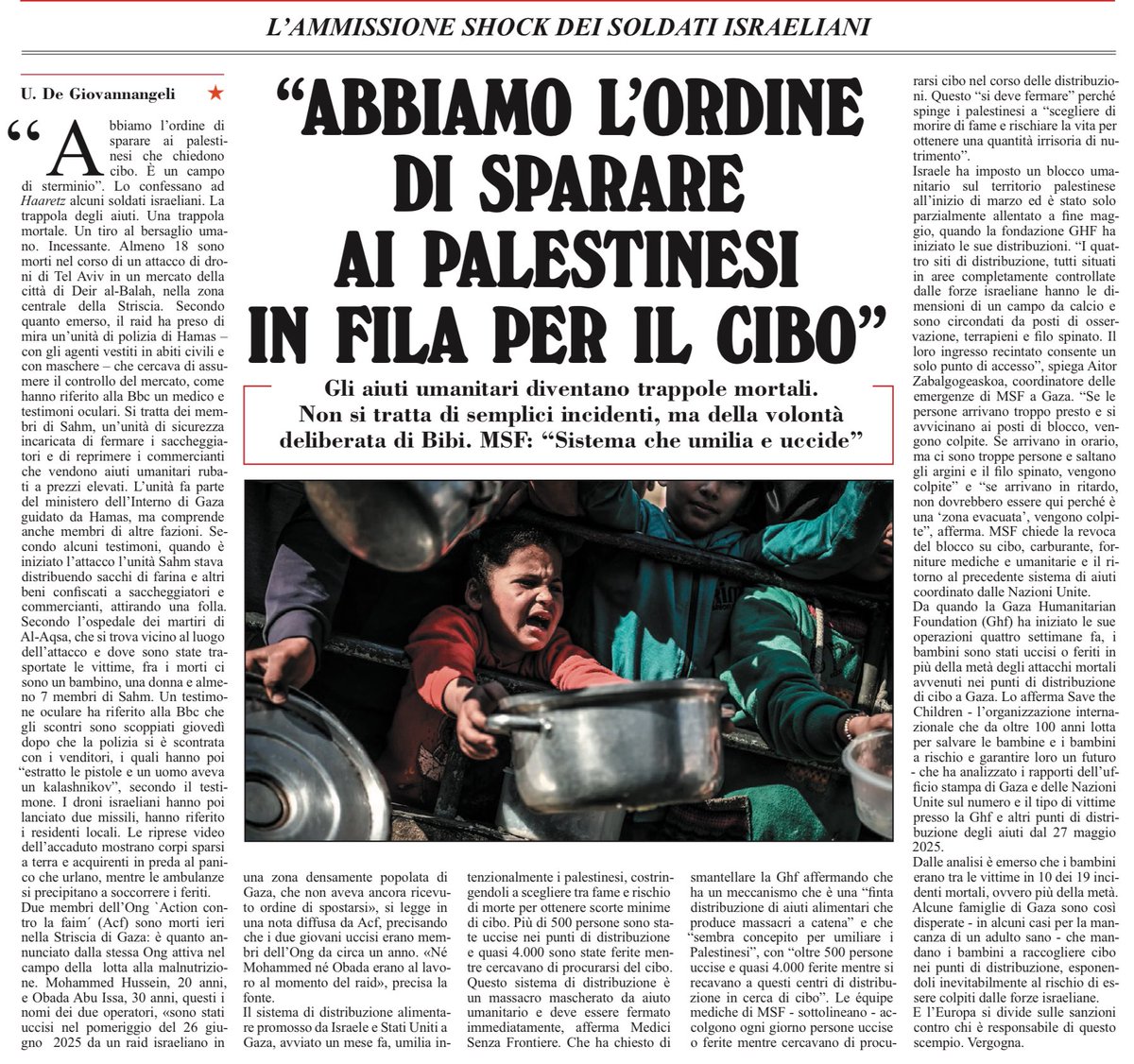 Nel frattempo, nell'esercito più morale del mondo...