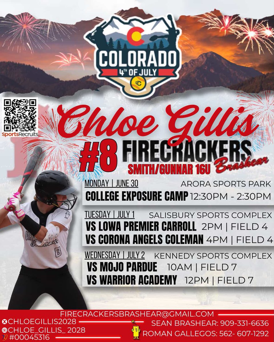 Chloe Gillis (@chloegillis2028) on Twitter photo Can’t wait to play some out of state talent in Colorado 🏔️ <a href="/FCBrashear/">Sean Brashear</a> <a href="/romangallegos27/">Roman Gallegos</a> <a href="/Sports_Recruits/">SportsRecruits</a>
<a href="/CoastRecruits/">Coast 2 Coast Recruits</a> <a href="/ExtraInningSB/">EXTRA INNING SOFTBALL</a> <a href="/GCU_Softball/">GCU Softball</a> <a href="/hunter_hays27/">Hunter Hays</a> <a href="/jaymebailey_/">Jayme Bailey</a> <a href="/KatFrakes/">Kat Frakes</a>
<a href="/Sports_Recruits/">SportsRecruits</a> Can’t wait to play some out of state talent in Colorado 🏔️ <a href="/FCBrashear/">Sean Brashear</a> <a href="/romangallegos27/">Roman Gallegos</a> <a href="/Sports_Recruits/">SportsRecruits</a>
<a href="/CoastRecruits/">Coast 2 Coast Recruits</a> <a href="/ExtraInningSB/">EXTRA INNING SOFTBALL</a> <a href="/GCU_Softball/">GCU Softball</a> <a href="/hunter_hays27/">Hunter Hays</a> <a href="/jaymebailey_/">Jayme Bailey</a> <a href="/KatFrakes/">Kat Frakes</a>
<a href="/Sports_Recruits/">SportsRecruits</a>