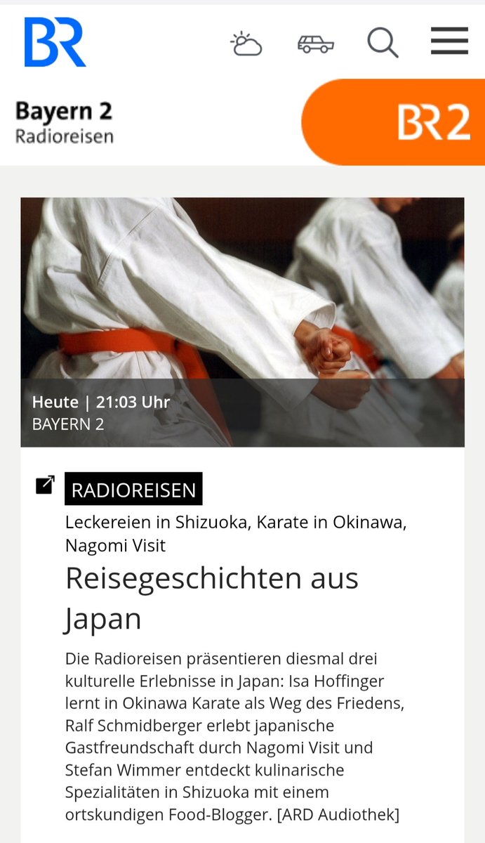 Heute läuft meine Reportage über einen #Karatekurs in #Okinawa im Bayerischen Rundfunk. #radioreisen Außerdem gibt es noch eine Food Tour in #shizuoka und Einblicke in das japanische Familienleben. Hört rein! #Japan ist bezaubernd.