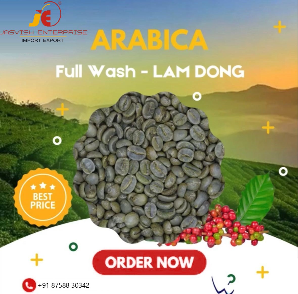 JasvishE's tweet photo. 📦🌱 Export Quality Arabica Beans! 🌍☕
Experience the rich aroma and smooth flavor of premium Arabica Full Wash – Lam Dong coffee beans

📞 Raj Sabhaya | Chief Operating Officer
📲 +91 8758830342
📧 jasvishenterprise@gmail.com | jasvishenterpriseraj@gmail.com

#arabicabeans https://t.co/0mfMFrsrwS
