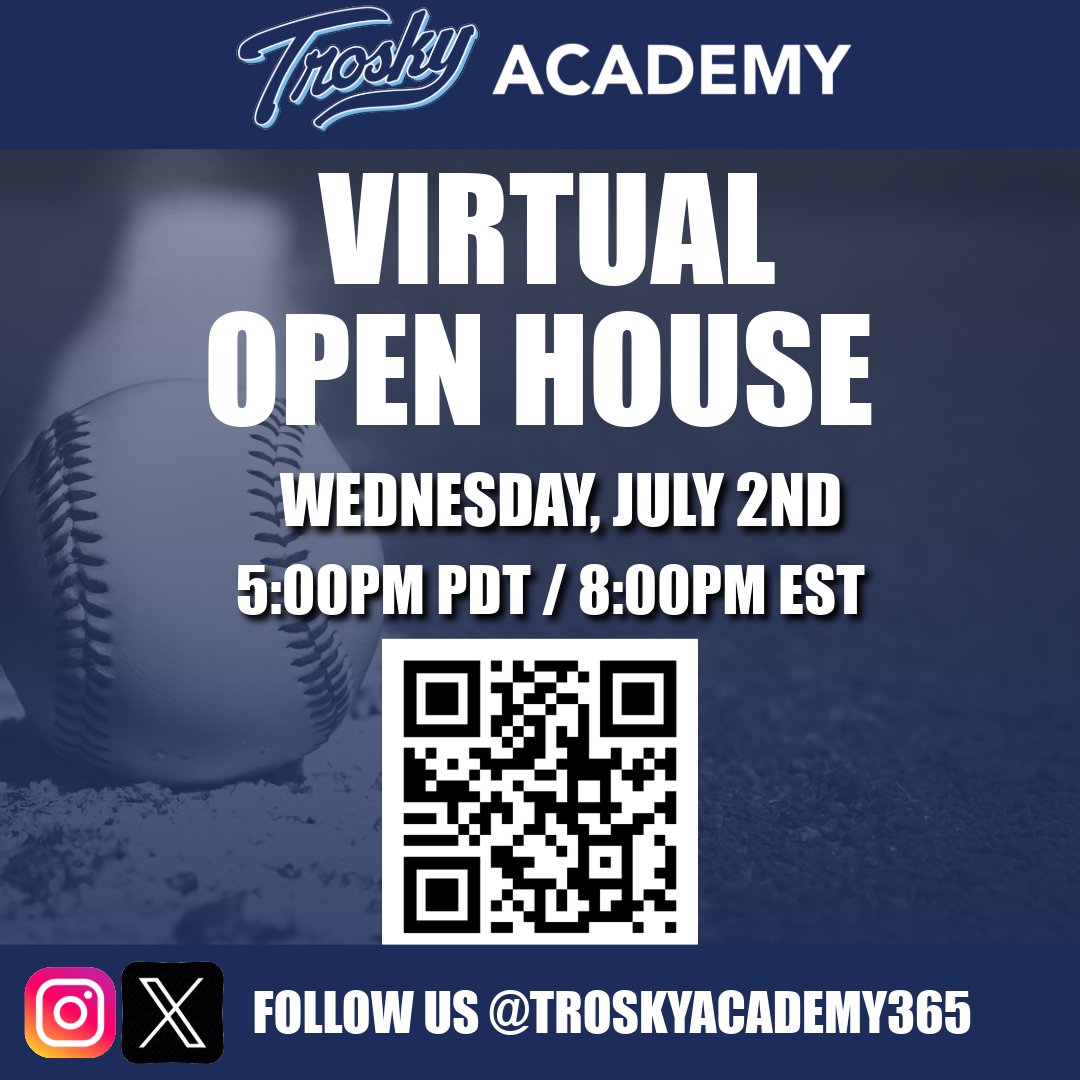 troskyacademy's tweet image. Middle and high schoolers looking for school + baseball reimagined.
"In just a month at the Trosky Academy, John is a different player -- athletically, mentally and spiritually! He went from "raw talent" to a "player." His confidence is up in all aspects of life. From an "A"…
