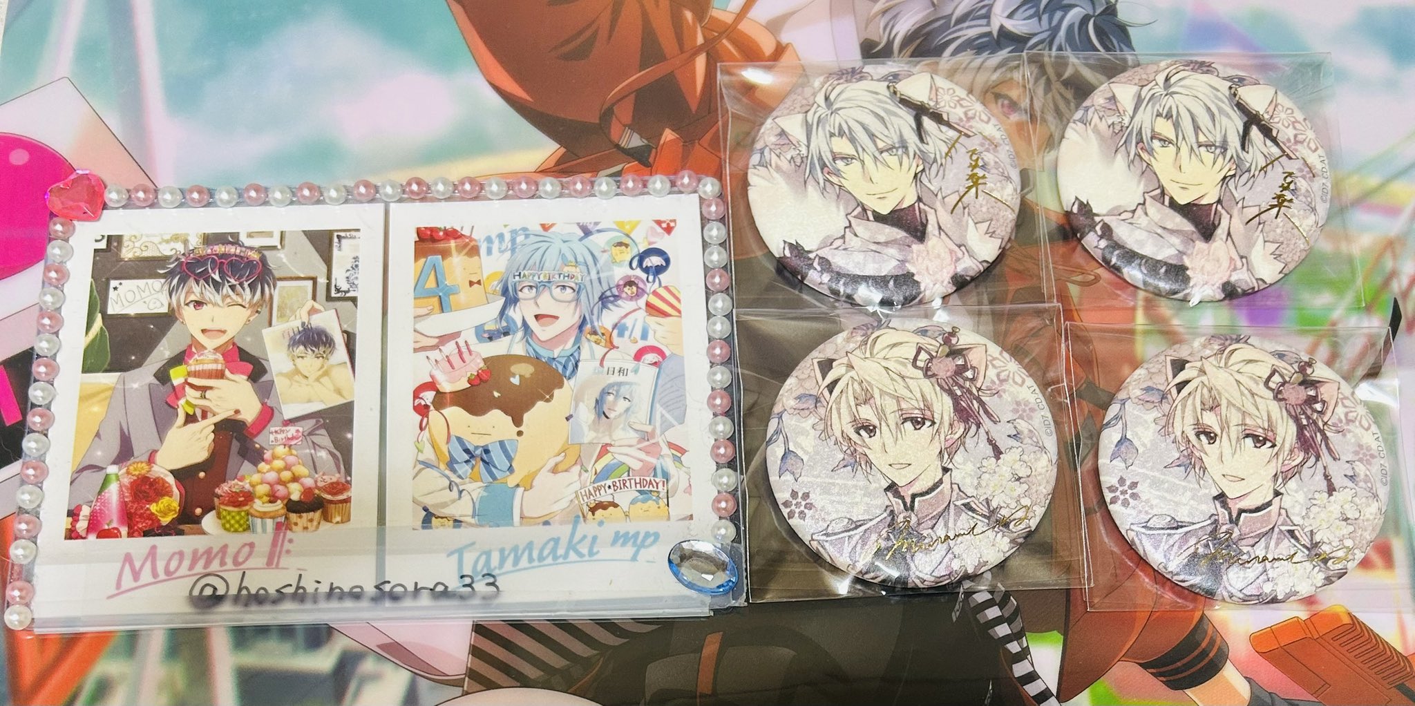 アイナナ 6周年 缶バッジ モモ 百 春原百瀬 猫耳 アイナナ アイドリッシュセブン 6周年 6th 缶バッジ 猫耳 百