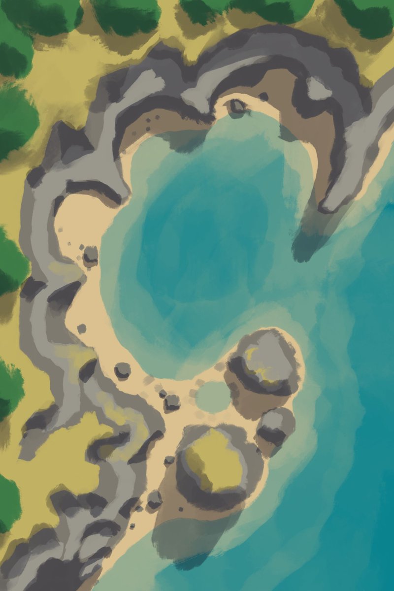 I really like the way this sketch turned out. I dunno if it'll become a map but damn.