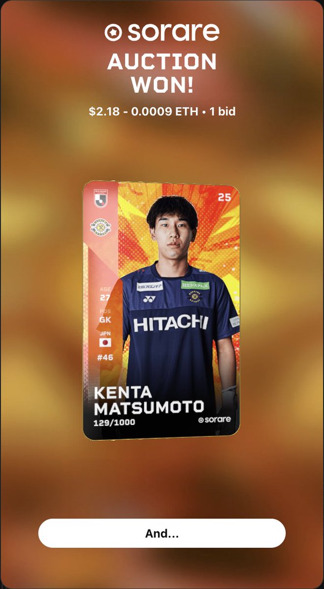 ciansyd's tweet image. I bought another Matsuken🙂
@Sorare Summer Edition☀️