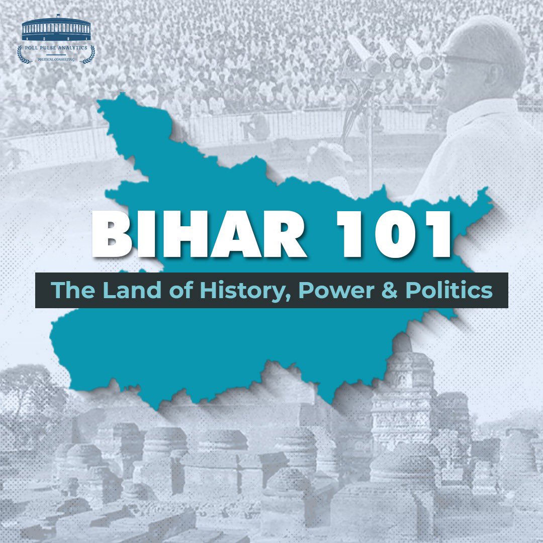 PollPAnalytics's tweet photo. Decoding Bihar: A State of Legacy, Complexity & Political Significance.

This is the first in a special carousel series where we decode Bihar - its layered politics, caste dynamics, historical shifts, and evolving narratives in the lead-up to the 2025 Assembly Elections.

Whether you’re in public policy, political consulting, or simply a curious observer of Indian politics, this is your essential Bihar briefing.

Stay tuned as we unpack Bihar’s story - one reel, one post at a time!

#PollPulseAnalytics #Bihar2025 #Politics #PoliticalStrategy #PoliticalConsulting #Governance #IndianElections #PublicPolicy #IndianPolitics #BiharElections @iChiragPaswan