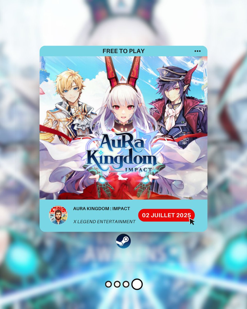 🕹️ ACTURIKEN - DU 30/06 AU 06/07 📅

Radiant: Guardians of Light de <a href="/ChorrusGames/">Chorrus Games</a> 
Rekindled Trails de <a href="/KiwickStudios/">Kiwick</a> 
Mecha BREAK (Free to Play) de <a href="/MechaBREAK/">Mecha BREAK</a> 
Aura Kingdom: Impact (Free to Play) de <a href="/AuraKingdom/">Aura Kingdom</a> 

On vous souhaite le meilleur ! 
#Gaming #JeuxVidéo #indiegame