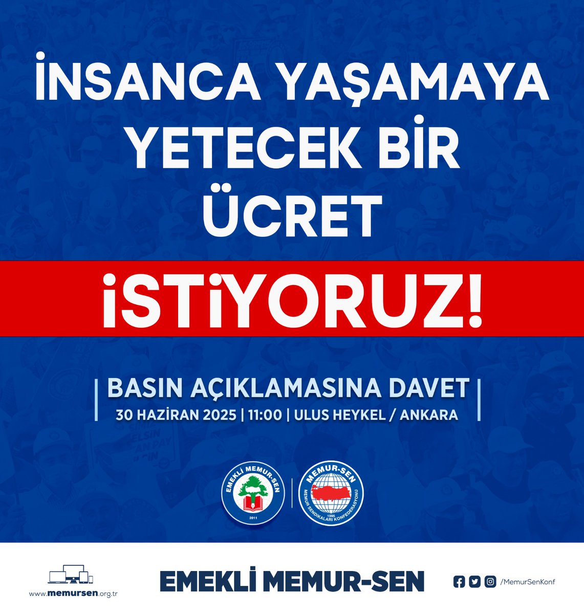 Ankara'daki emeklileri Basın açıklamamıza bekliyoruz.