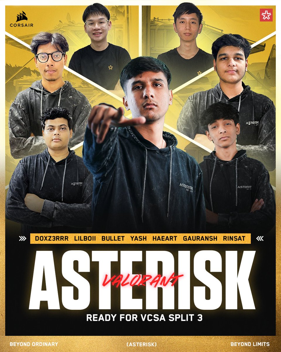 Locked in. Loaded up. Dialed in.  Asterisk is here to take over VCSA Split 3. 

 Let the games begin! 
#BeyondOrdinaryBeyondLimits #VCSA2025
